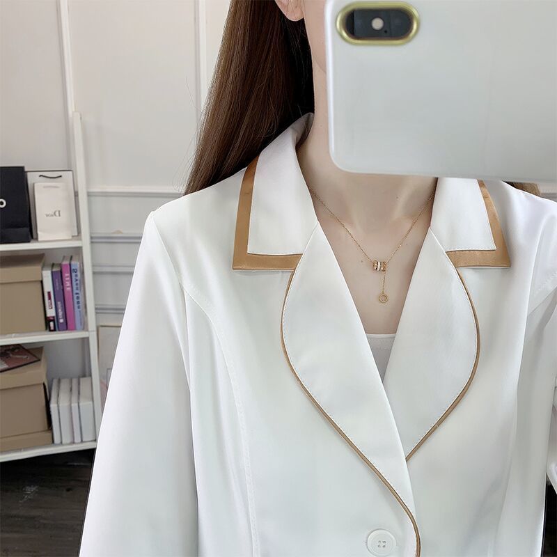 Medical Lab Logo - white short beauty uniform dress spa