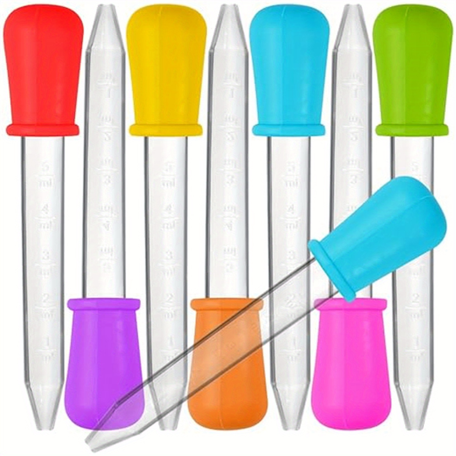 Lab Pipette Tip - 8pcs Silicone And Plastic Liquid Droppers