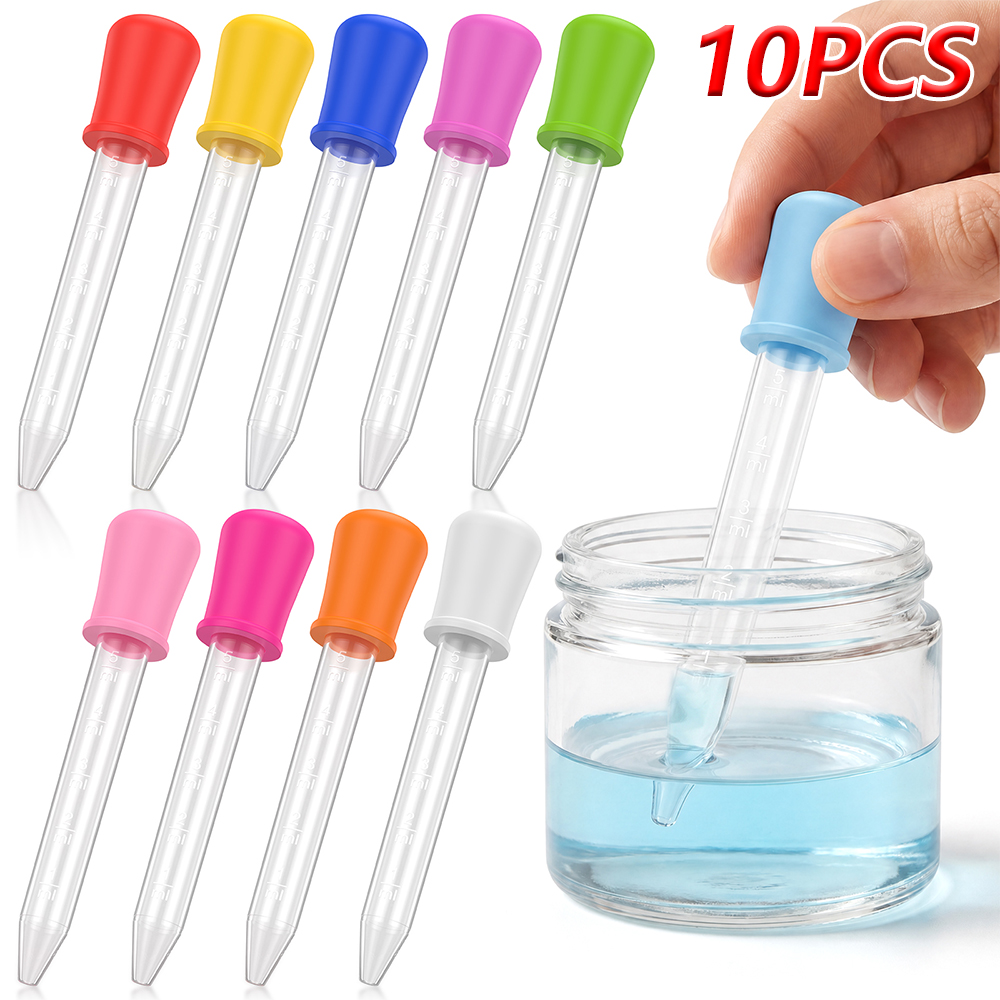 Lab Pipette Tip - 10Pcs 5ml Silicone Plastic Pipette Liquid
