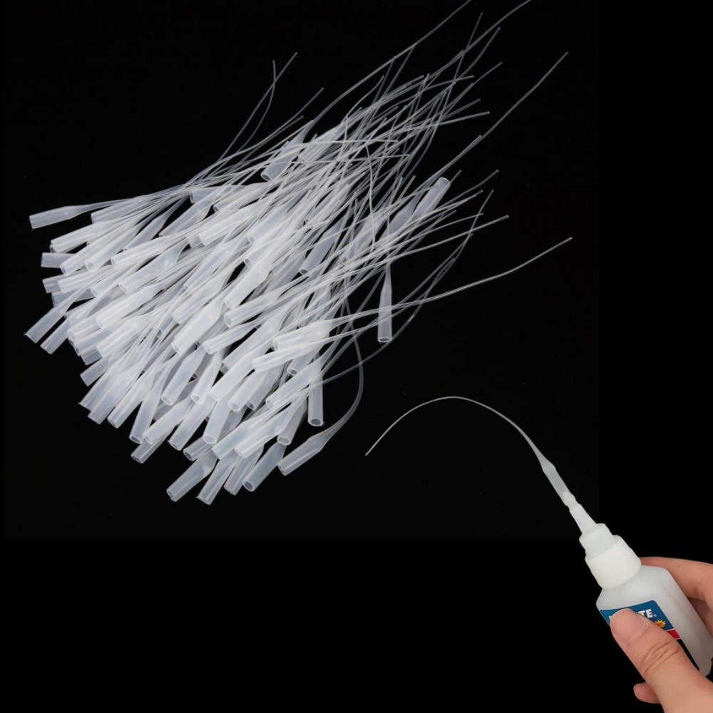 Lab Pipette Tip - 100pcs Glue Micro-Tips Plastic Glue Bottle