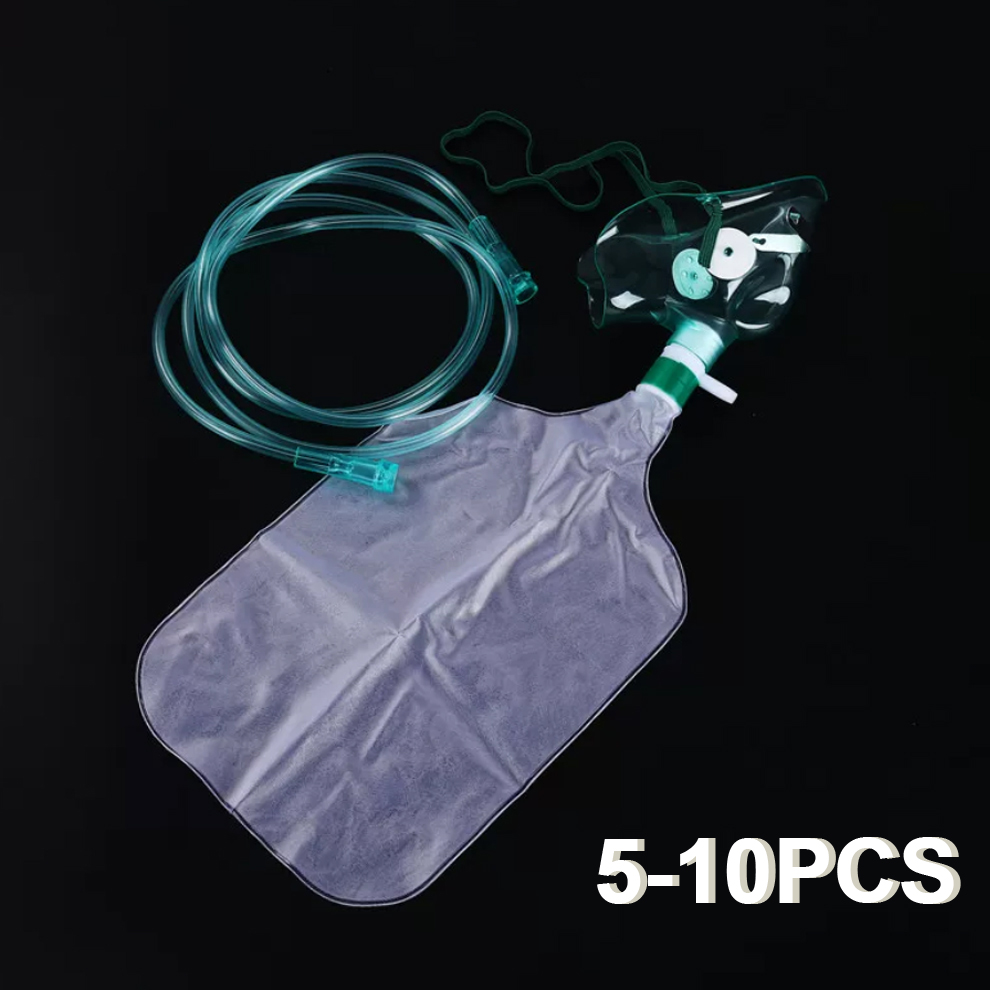 Oxygen Mask Non-Rebreather - 5-10Pcs Disposable Adult High Concentration Oxygen