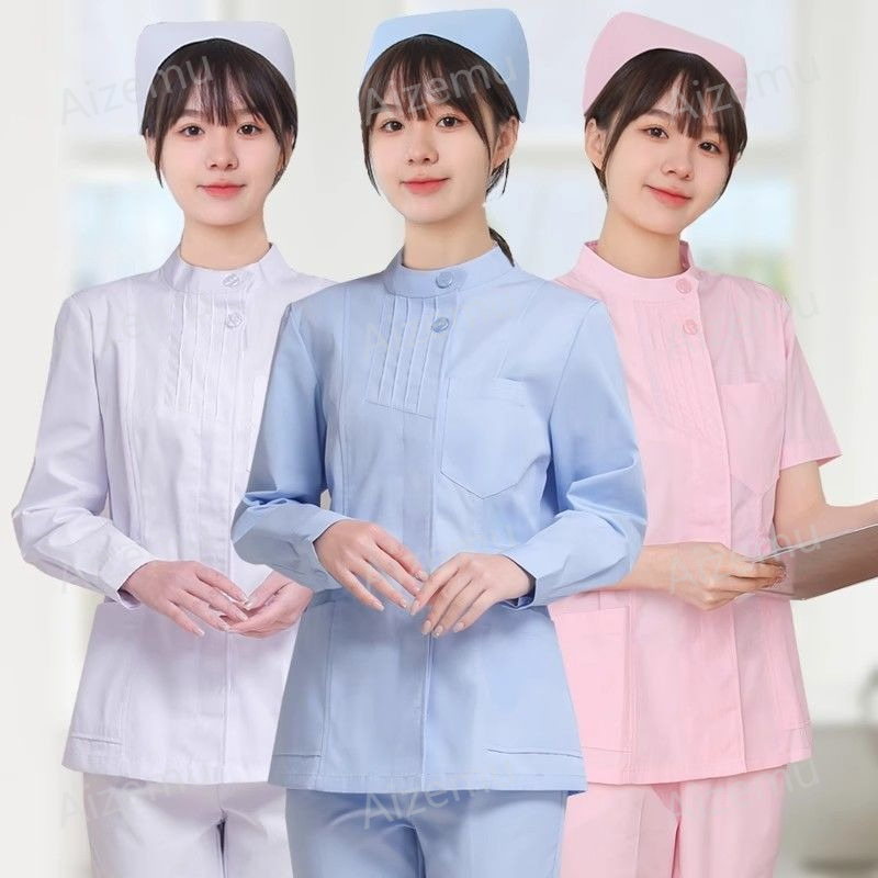 Pink Long Sleeve Nurse Uniform - Medical Lab Logo recension och pris