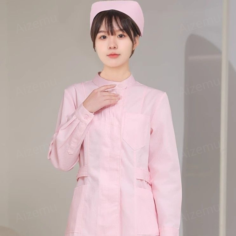 Pink Long Sleeve Nurse Uniform - Medical Lab Logo recension och pris
