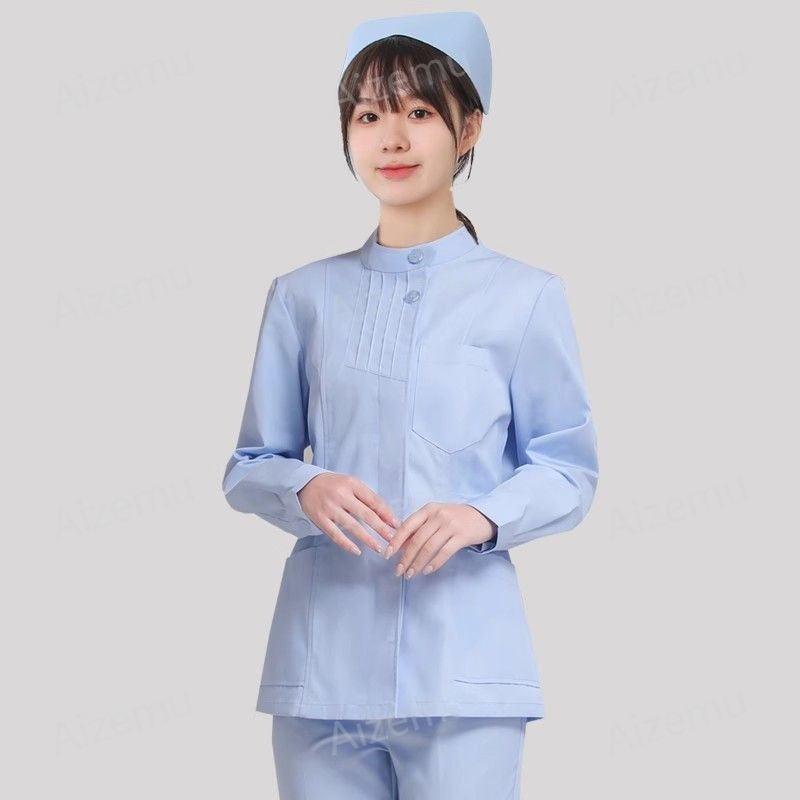 Pink Long Sleeve Nurse Uniform - Medical Lab Logo recension och pris