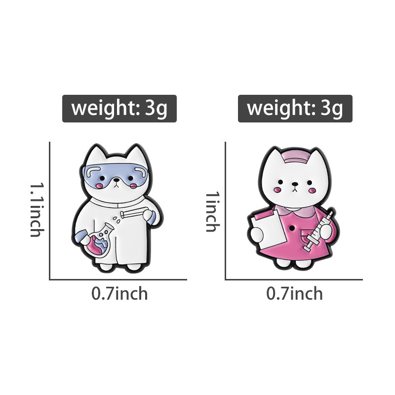 2pcs Cute Cartoon Medical Cat  - Medical Lab Logo recension och pris