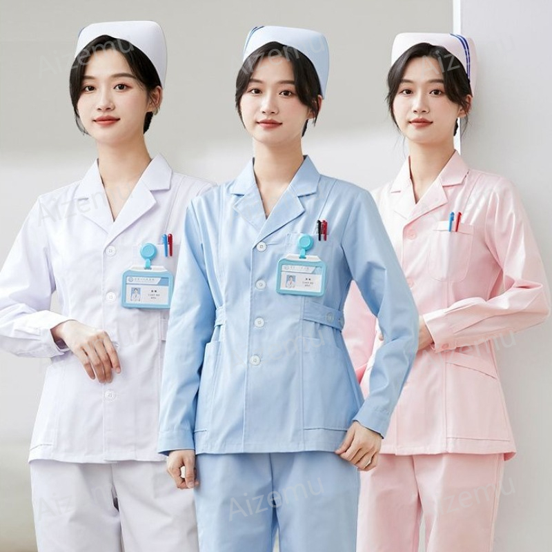 New White Long Sleeve Nurse Un - Medical Lab Logo recension och pris