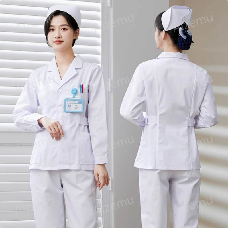 New White Long Sleeve Nurse Un - Medical Lab Logo recension och pris
