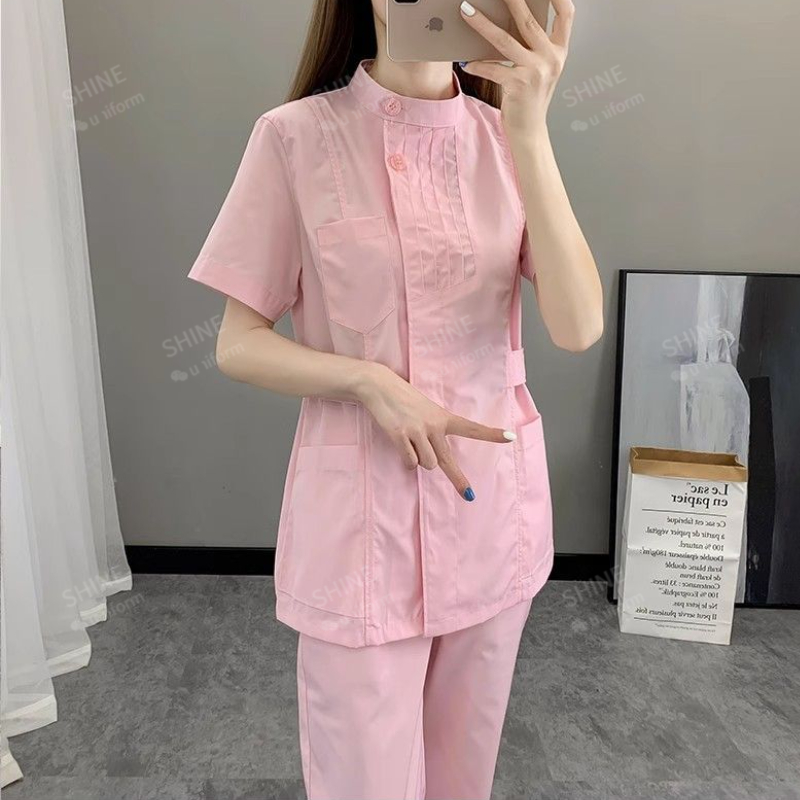 Pink Nurse Uniforms Short Slee - Medical Lab Logo recension och pris