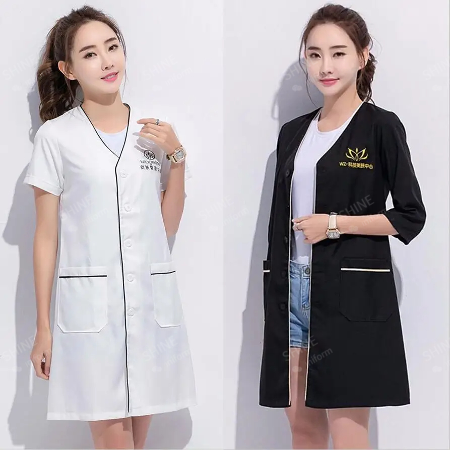 beauty uniform beautician Cust - Medical Lab Logo recension och pris